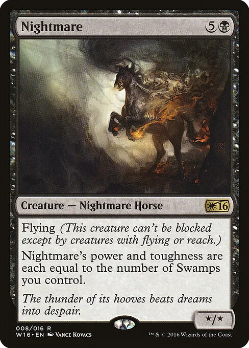 Nightmare, carta Magic di tipo Creature — Nightmare Horse illustrata da Vance Kovacs