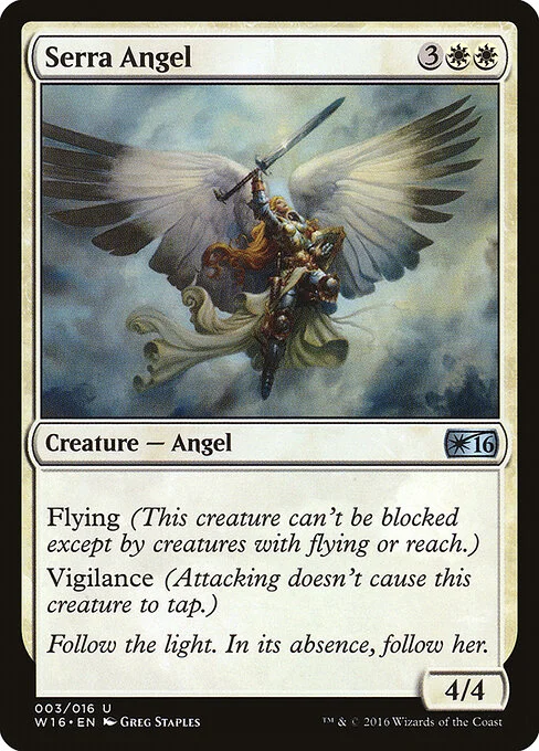 Serra Angel, carta Magic di tipo Creature — Angel illustrata da Greg Staples