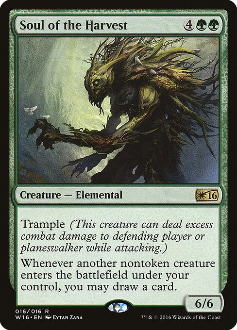 Soul of the Harvest, carta Magic di tipo Creature — Elemental illustrata da Eytan Zana