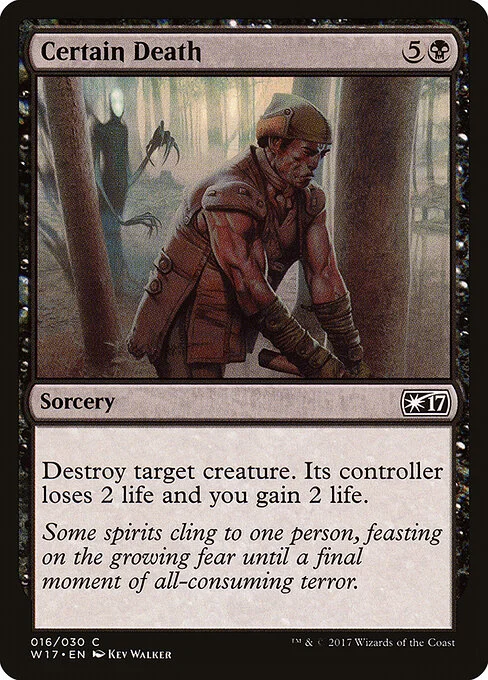Certain Death, carta Magic di tipo Sorcery illustrata da Kev Walker