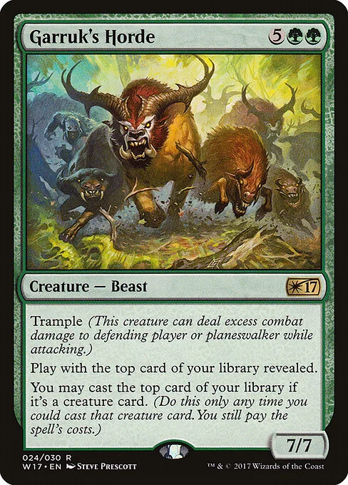 Garruk's Horde, carta Magic di tipo Creature — Beast illustrata da Steve Prescott