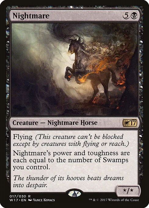 Nightmare, carta Magic di tipo Creature — Nightmare Horse illustrata da Vance Kovacs