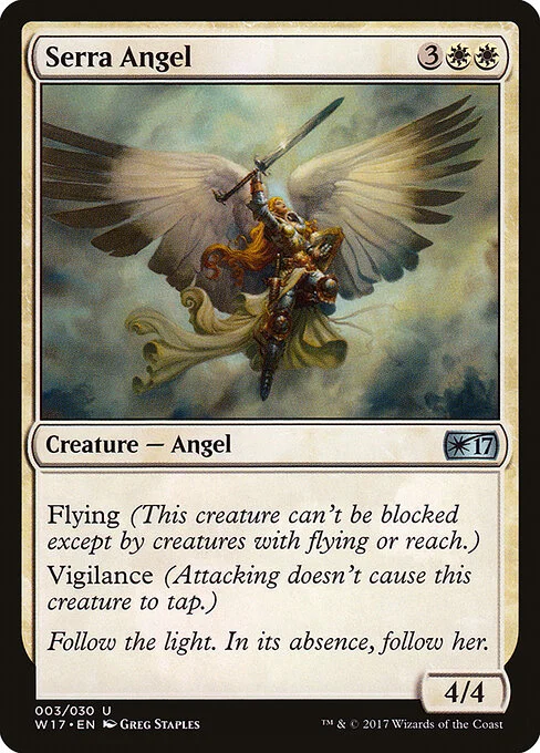 Serra Angel, carta Magic di tipo Creature — Angel illustrata da Greg Staples