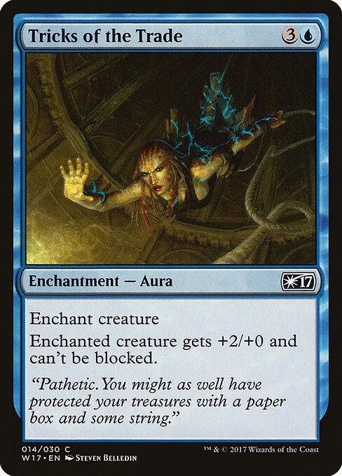 Tricks of the Trade, carta Magic di tipo Enchantment — Aura illustrata da Steven Belledin