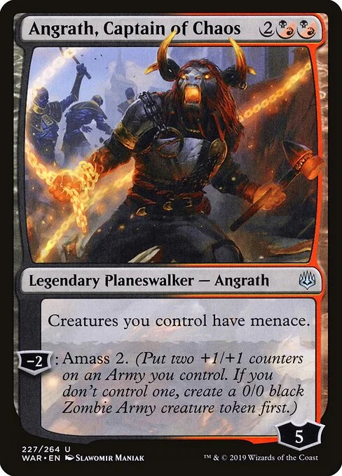 Angrath, Captain of Chaos, carta Magic di tipo Legendary Planeswalker — Angrath illustrata da Slawomir Maniak
