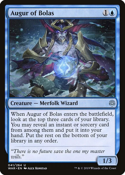 Augur of Bolas, carta Magic di tipo Creature — Merfolk Wizard illustrata da Alex Konstad