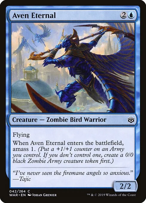 Aven Eternal, carta Magic di tipo Creature — Zombie Bird Warrior illustrata da Johan Grenier