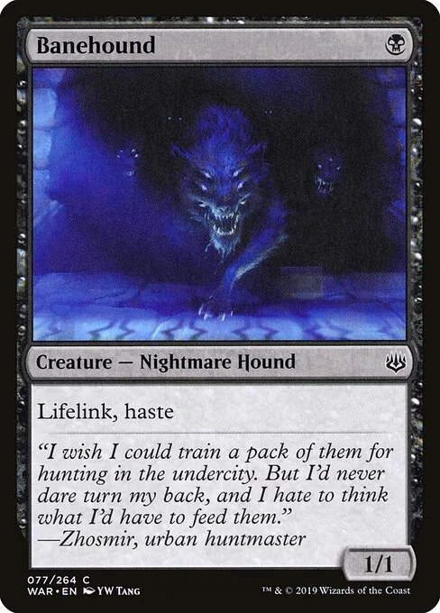 Banehound, carta Magic di tipo Creature — Nightmare Dog illustrata da YW Tang