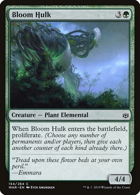 Bloom Hulk, carta Magic di tipo Creature — Plant Elemental illustrata da Even Amundsen