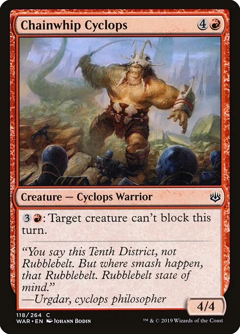 Chainwhip Cyclops, carta Magic di tipo Creature — Cyclops Warrior illustrata da Johann Bodin
