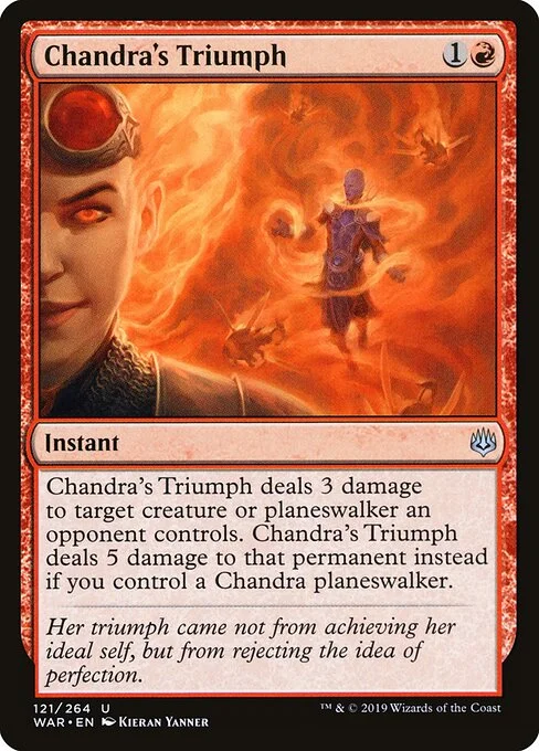 Chandra's Triumph, carta Magic di tipo Instant illustrata da Kieran Yanner