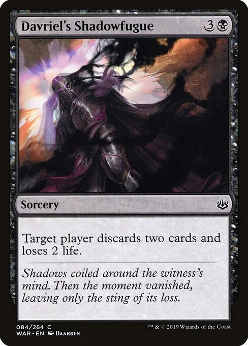 Davriel's Shadowfugue, carta Magic di tipo Sorcery illustrata da Daarken