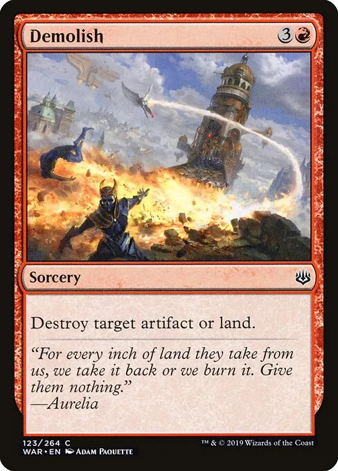 Demolish, carta Magic di tipo Sorcery illustrata da Adam Paquette