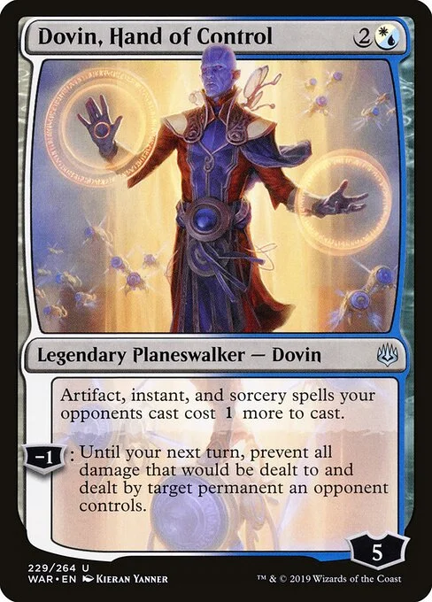 Dovin, Hand of Control, carta Magic di tipo Legendary Planeswalker — Dovin illustrata da Kieran Yanner