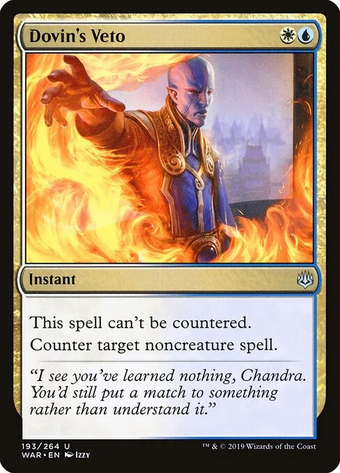 Dovin's Veto, carta Magic di tipo Instant illustrata da Izzy