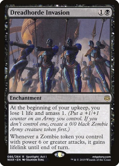 Dreadhorde Invasion, carta Magic di tipo Enchantment illustrata da Stanton Feng