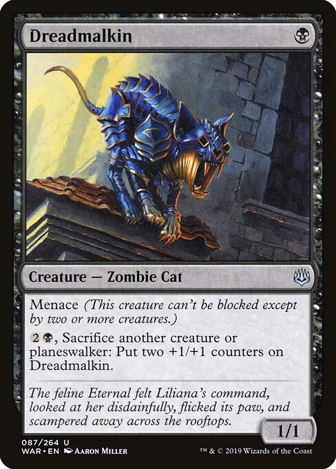 Dreadmalkin, carta Magic di tipo Creature — Zombie Cat illustrata da Aaron Miller