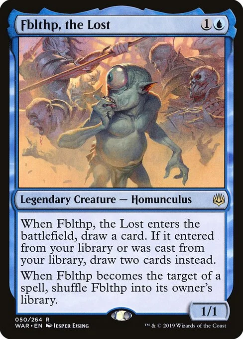 Fblthp, the Lost, carta Magic di tipo Legendary Creature — Homunculus illustrata da Jesper Ejsing