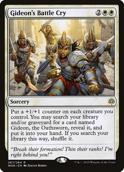 Gideon's Battle Cry, carta Magic di tipo Sorcery illustrata da Zoltan Boros