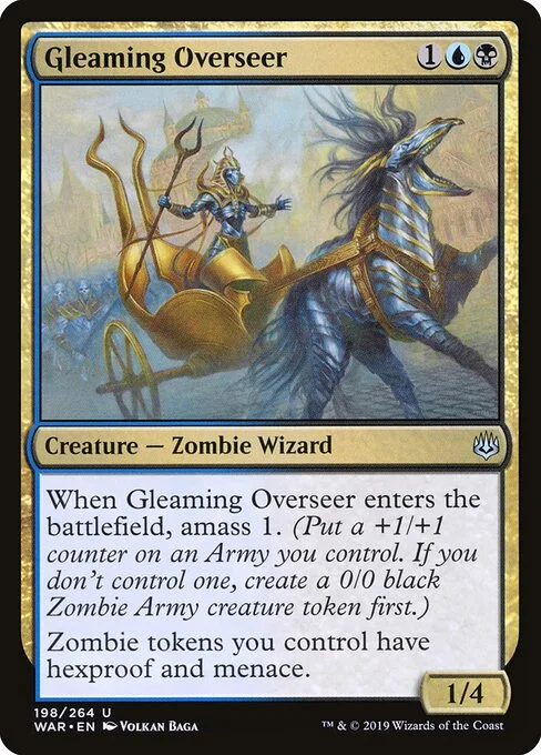 Gleaming Overseer, carta Magic di tipo Creature — Zombie Wizard illustrata da Volkan Baǵa