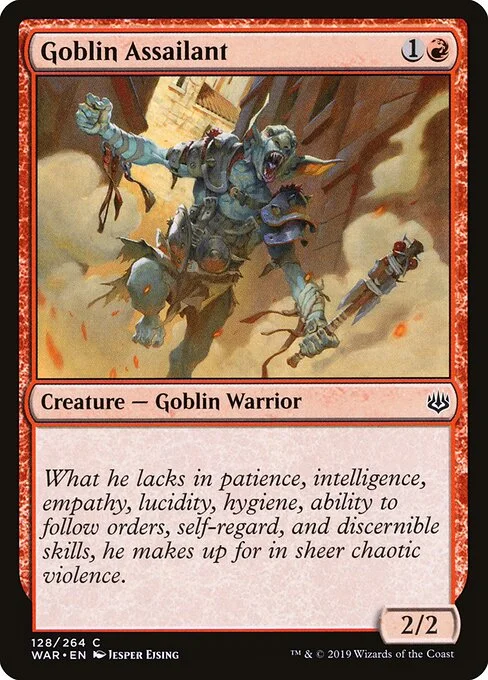 Goblin Assailant, carta Magic di tipo Creature — Goblin Warrior illustrata da Jesper Ejsing