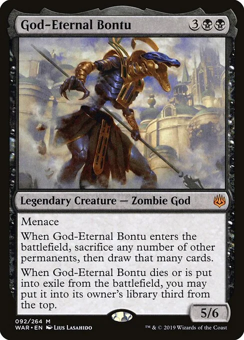 God-Eternal Bontu, carta Magic di tipo Legendary Creature — Zombie God illustrata da Lius Lasahido