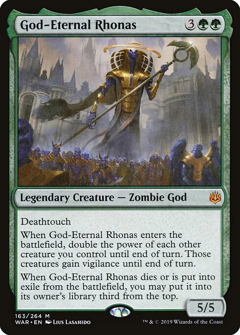 God-Eternal Rhonas, carta Magic di tipo Legendary Creature — Zombie God illustrata da Lius Lasahido