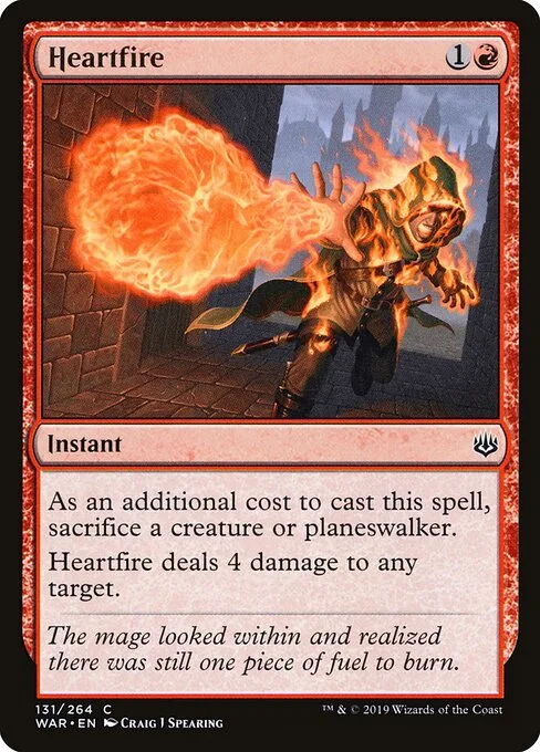 Heartfire, carta Magic di tipo Instant illustrata da Craig J Spearing