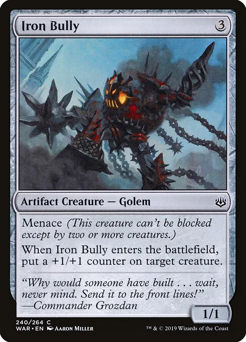 Iron Bully, carta Magic di tipo Artifact Creature — Golem illustrata da Aaron Miller