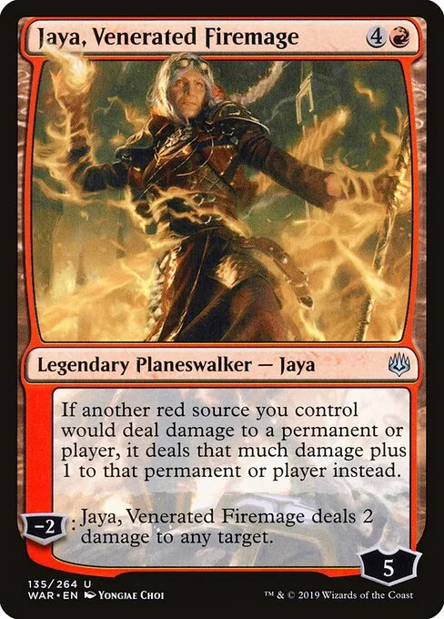 Jaya, Venerated Firemage, carta Magic di tipo Legendary Planeswalker — Jaya illustrata da Yongjae Choi