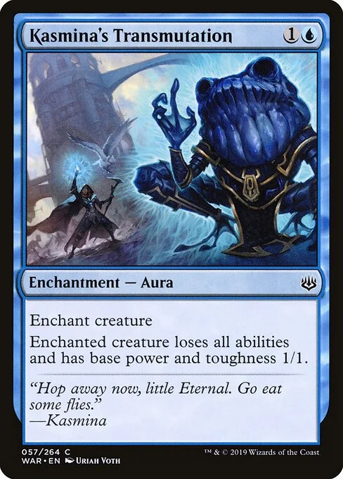 Kasmina's Transmutation, carta Magic di tipo Enchantment — Aura illustrata da Uriah Voth