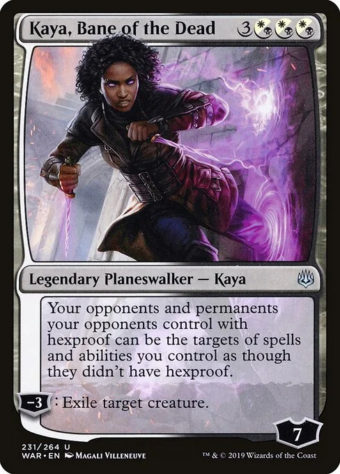 Kaya, Bane of the Dead, carta Magic di tipo Legendary Planeswalker — Kaya illustrata da Magali Villeneuve