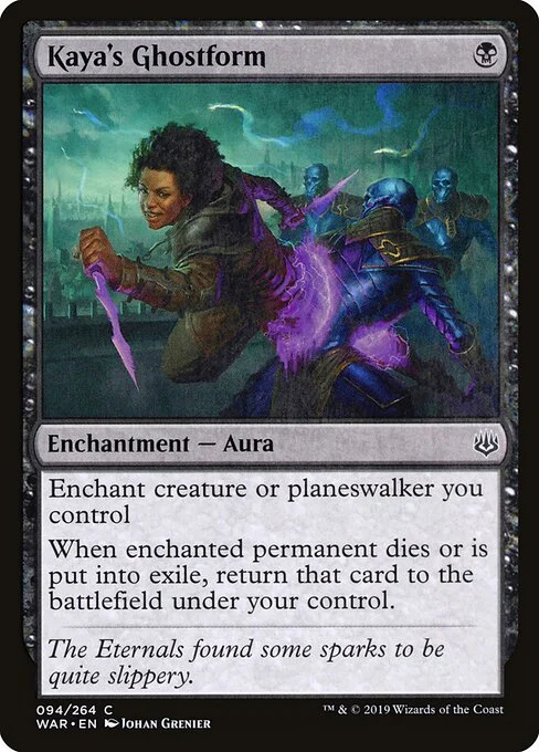 Kaya's Ghostform, carta Magic di tipo Enchantment — Aura illustrata da Johan Grenier