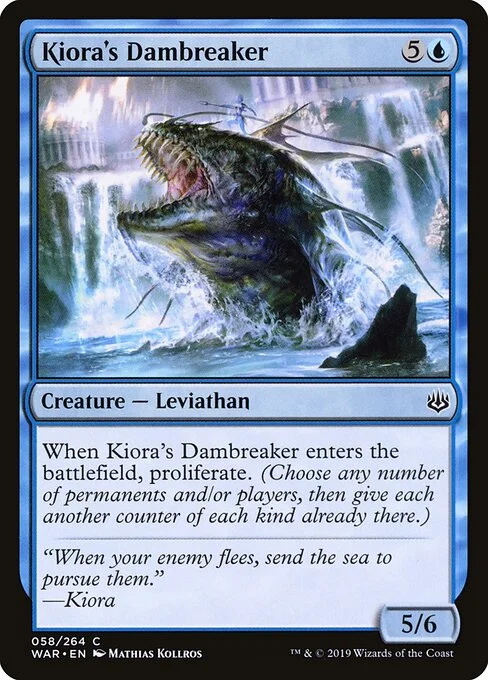 Kiora's Dambreaker, carta Magic di tipo Creature — Leviathan illustrata da Mathias Kollros