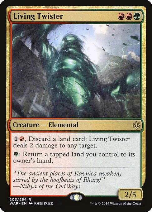 Living Twister, carta Magic di tipo Creature — Elemental illustrata da James Paick