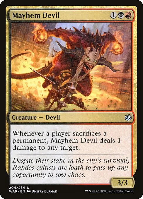 Mayhem Devil, carta Magic di tipo Creature — Devil illustrata da Dmitry Burmak