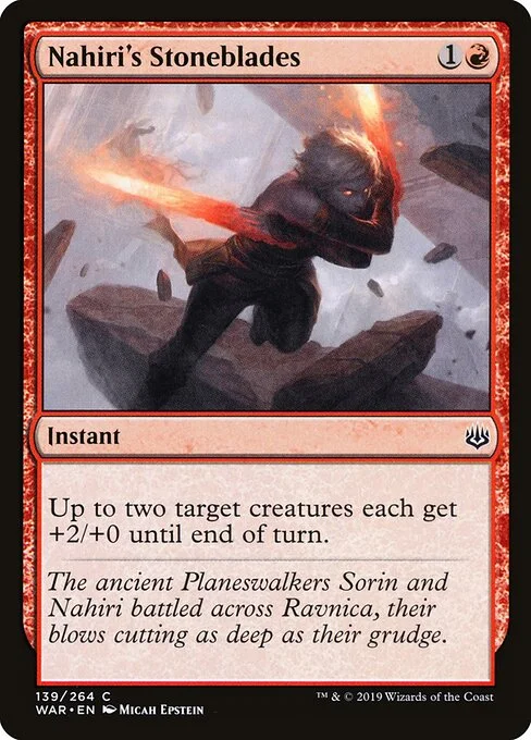 Nahiri's Stoneblades, carta Magic di tipo Instant illustrata da Micah Epstein