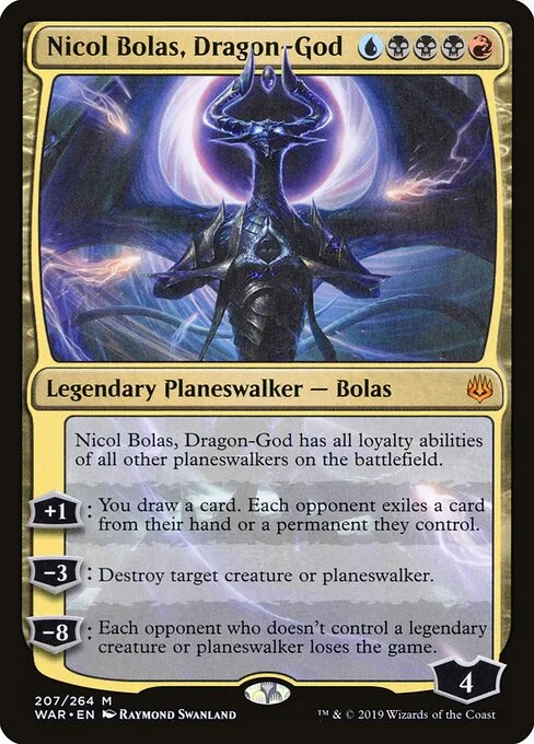 Nicol Bolas, Dragon-God, carta Magic di tipo Legendary Planeswalker — Bolas illustrata da Raymond Swanland