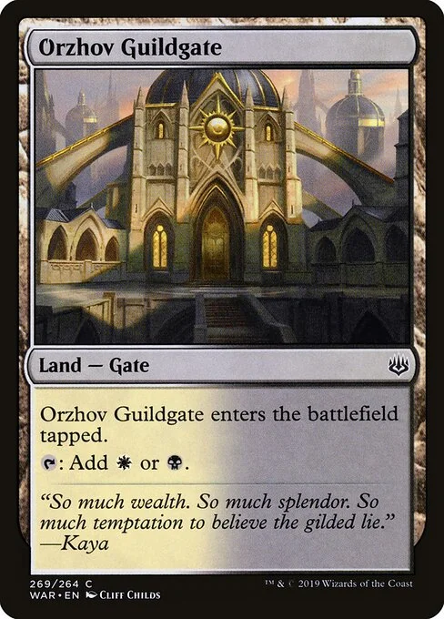Orzhov Guildgate, carta Magic di tipo Land — Gate illustrata da Cliff Childs