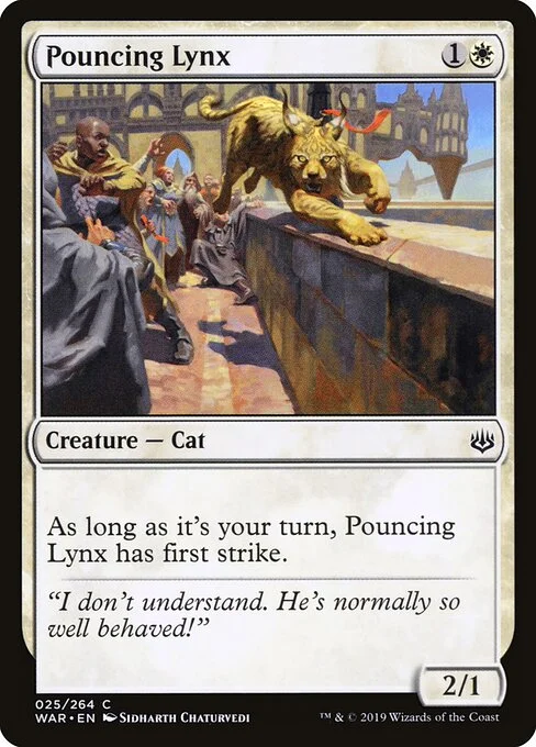Pouncing Lynx, carta Magic di tipo Creature — Cat illustrata da Sidharth Chaturvedi