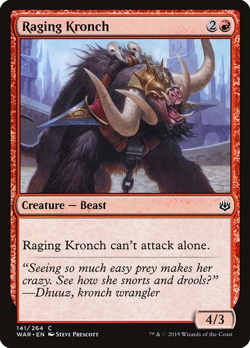 Raging Kronch, carta Magic di tipo Creature — Beast illustrata da Steve Prescott