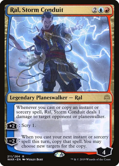 Ral, Storm Conduit, carta Magic di tipo Legendary Planeswalker — Ral illustrata da Wesley Burt
