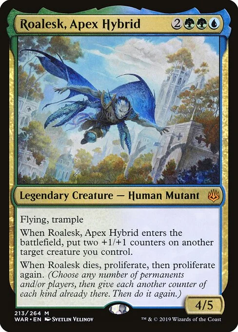 Roalesk, Apex Hybrid, carta Magic di tipo Legendary Creature — Human Mutant illustrata da Svetlin Velinov