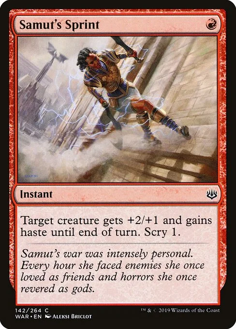 Samut's Sprint, carta Magic di tipo Instant illustrata da Aleksi Briclot