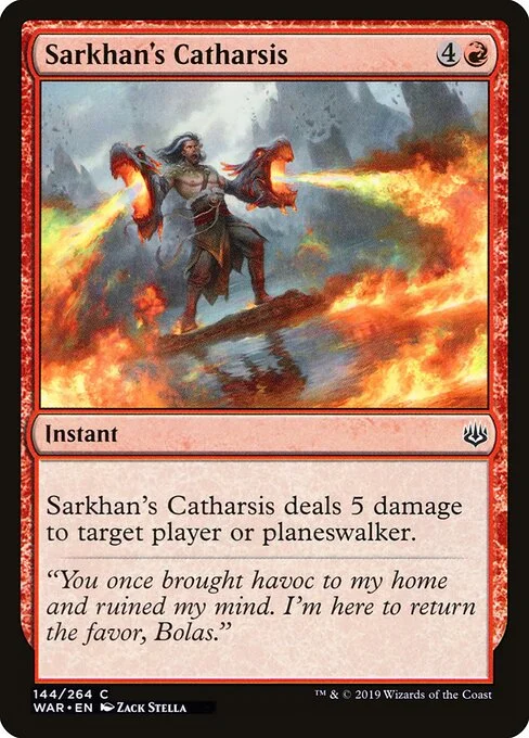Sarkhan's Catharsis, carta Magic di tipo Instant illustrata da Zack Stella