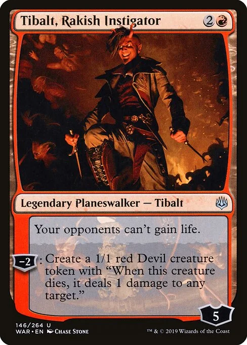 Tibalt, Rakish Instigator, carta Magic di tipo Legendary Planeswalker — Tibalt illustrata da Chase Stone