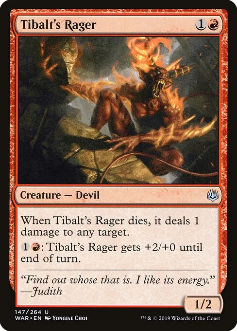 Tibalt's Rager, carta Magic di tipo Creature — Devil illustrata da Yongjae Choi