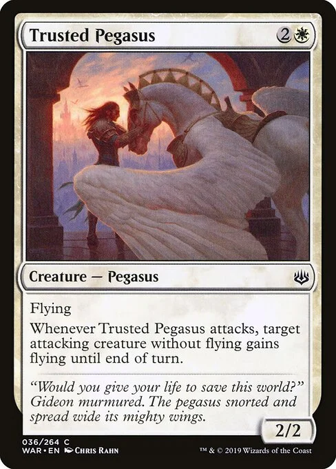 Trusted Pegasus, carta Magic di tipo Creature — Pegasus illustrata da Chris Rahn