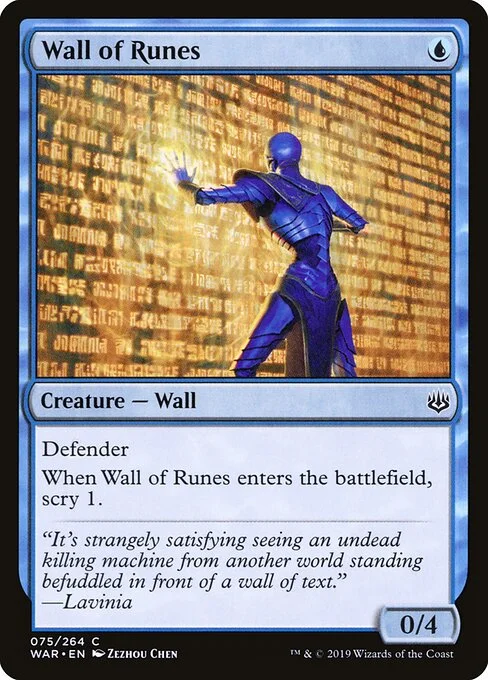 Wall of Runes, carta Magic di tipo Creature — Wall illustrata da Zezhou Chen