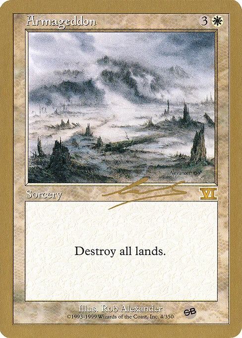 Armageddon, carta Magic di tipo Sorcery illustrata da Rob Alexander